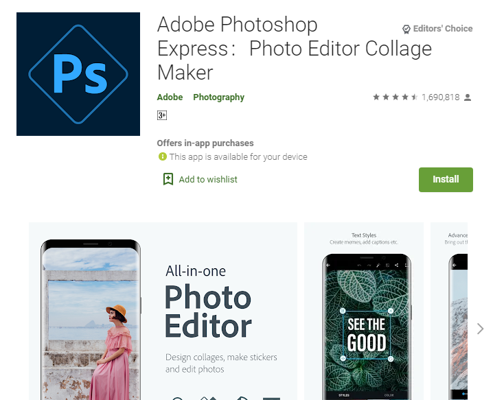 Adobe Photoshop Express: Collage Maker