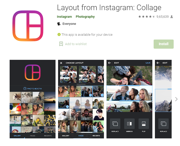 Instagram layout: Collage